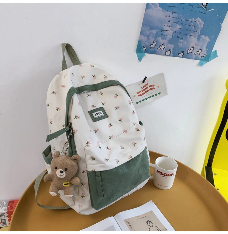 Fashion Little Cute Flowers Printed Travel School Casual Backpack