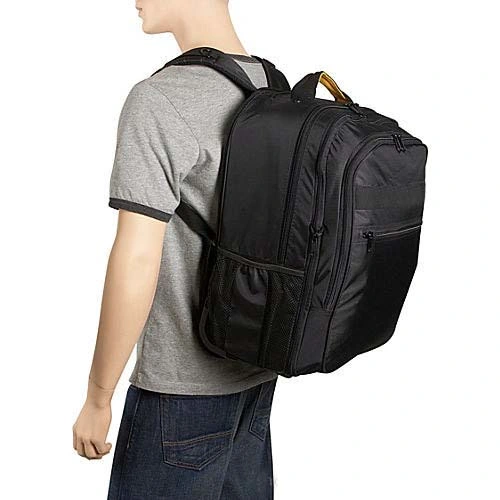 Double Shoulders Business Travel Wheeled Trolley Laptop Bag Backpack