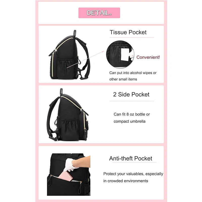 2024 New Mommy Bag Female Multi-Functional Large Capacity Shoulder Fashion Mother and Child Bag Pregnant Women Travel Backpack