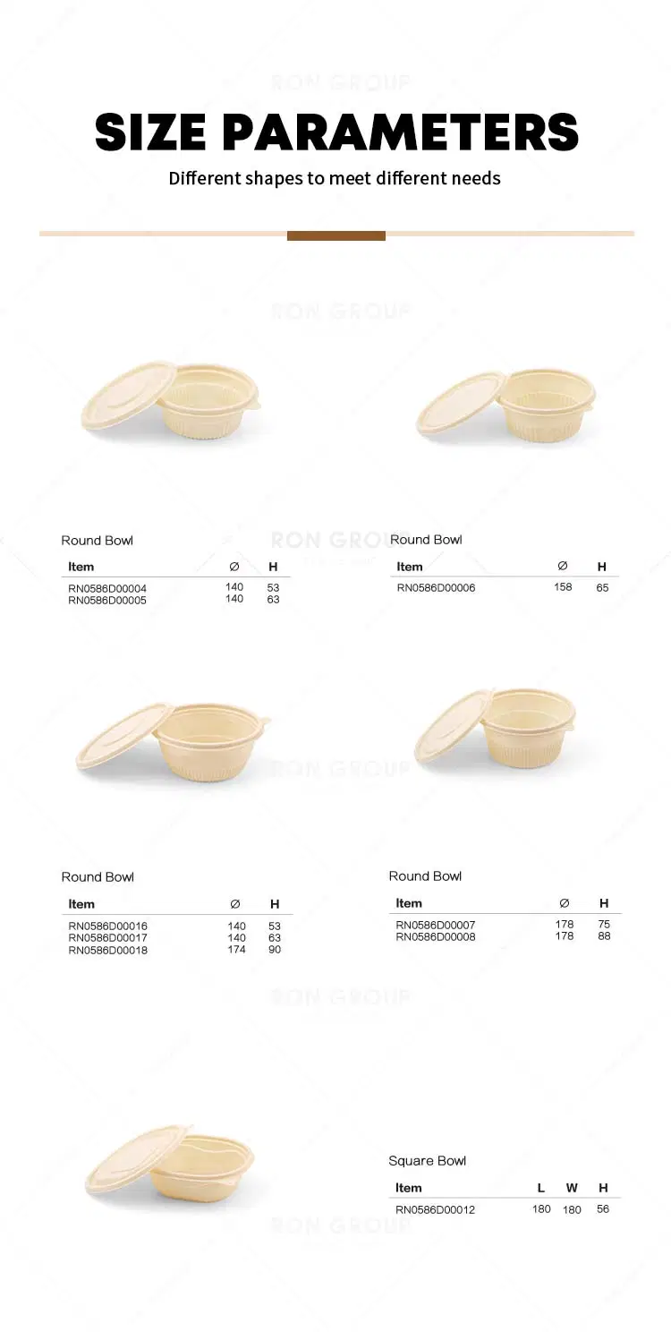 Starch Based Tableware Is Biodegradable Takeaway Packed Lunch Box Soup Bowl