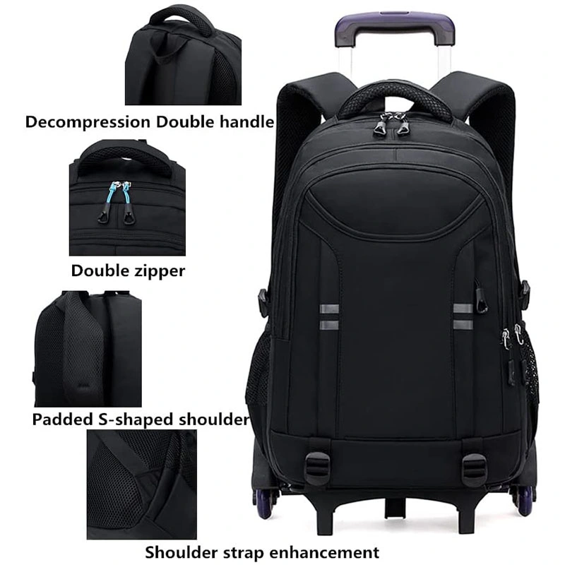 Multi-Function Student Wholesale Travel Deluxe Trolley Laptop Bag Wheeled School Backpack