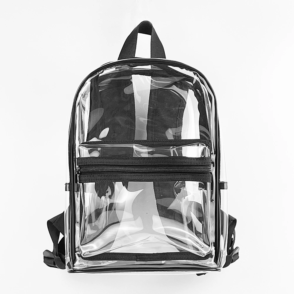 Custom Size Large Capacity Transparent Clear Backpack Bookbag PVC Backpack for Women and Girls Clear PVC Backpack