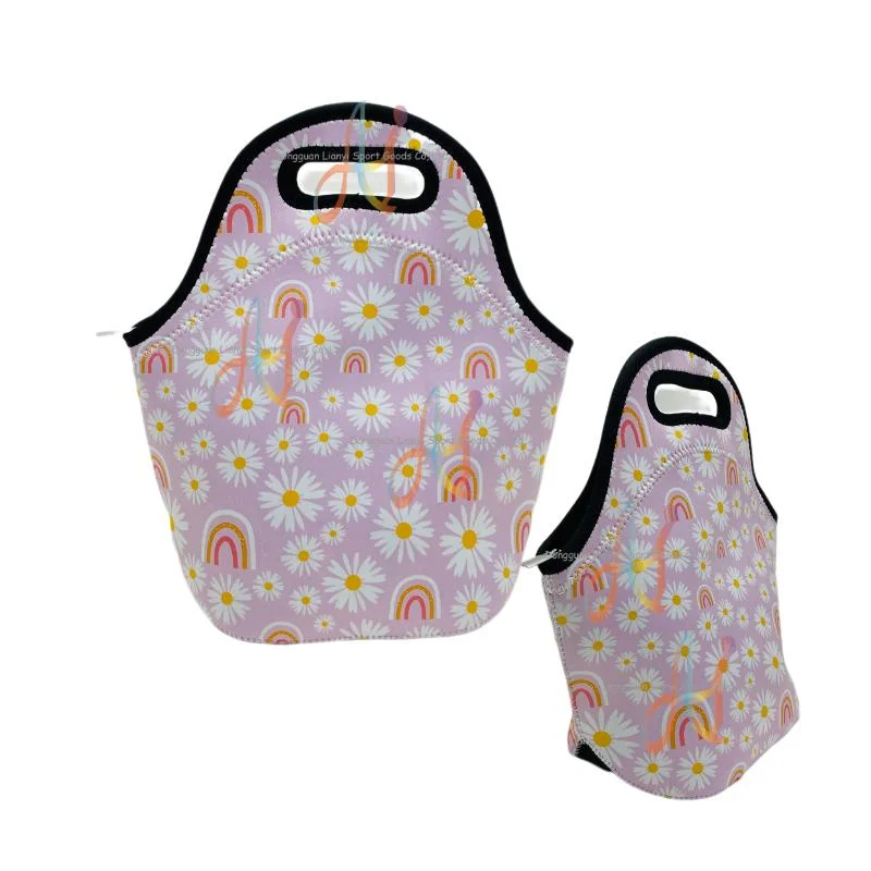 Wholesale Customized Neoprene Lovely Lunch Pouch Fashionable Neoprene Pack Lunch Bag for Kids with Customizable Design