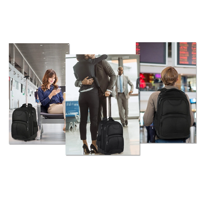 Luggage Backpack Compact Business Backpack with Wheels Student Rolling Laptop Bag