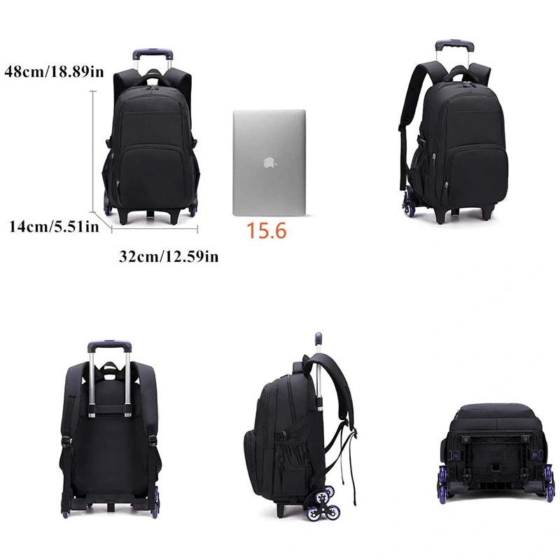 New Design Student Large Wheeled Laptop Bag Custom Leisure Trolley School Backpack