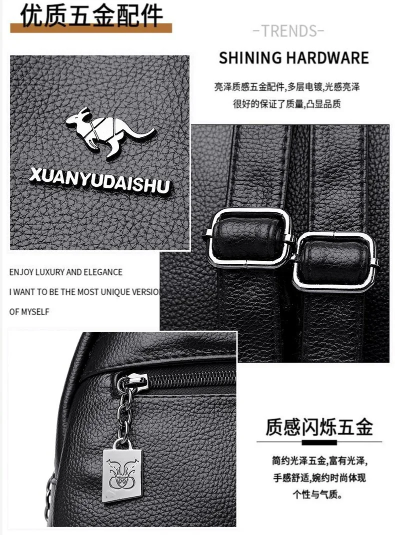 Wide Silver Mochilas PARA Mujeres OEM ODM China Brand Bag Carteras Mochila