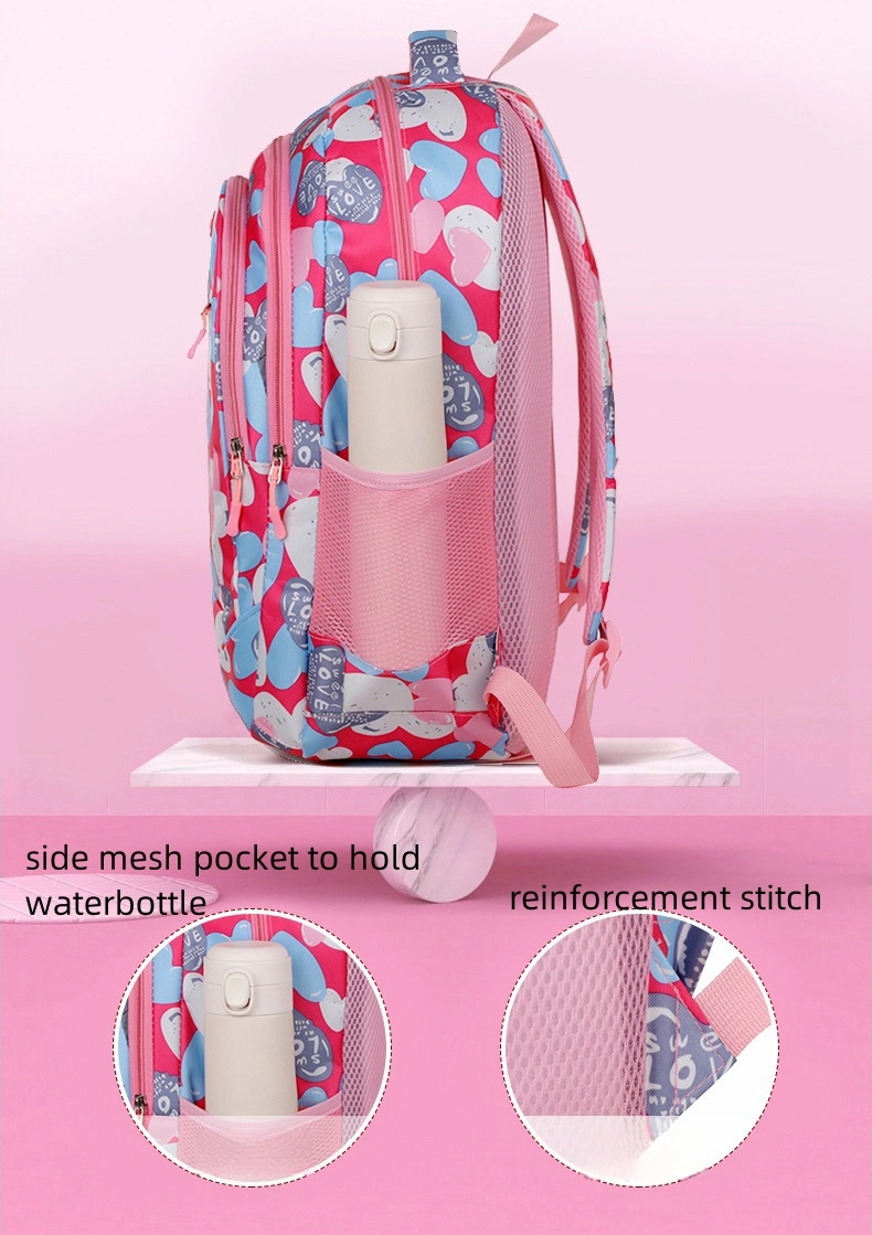 Cute Colorful Pink Teen Girls Students School Bags Kids Backpack for Children School