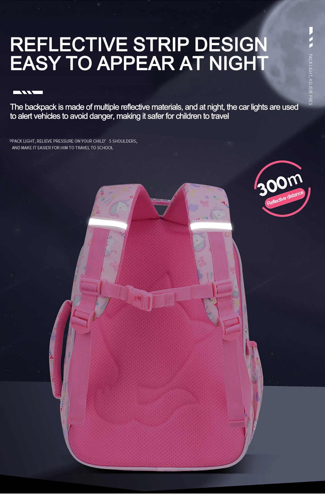 Wholesale Girls Pink Purple School Bag for 6-12 Years Old Large Capacity Children Primary School Backpack Kid Book Bags