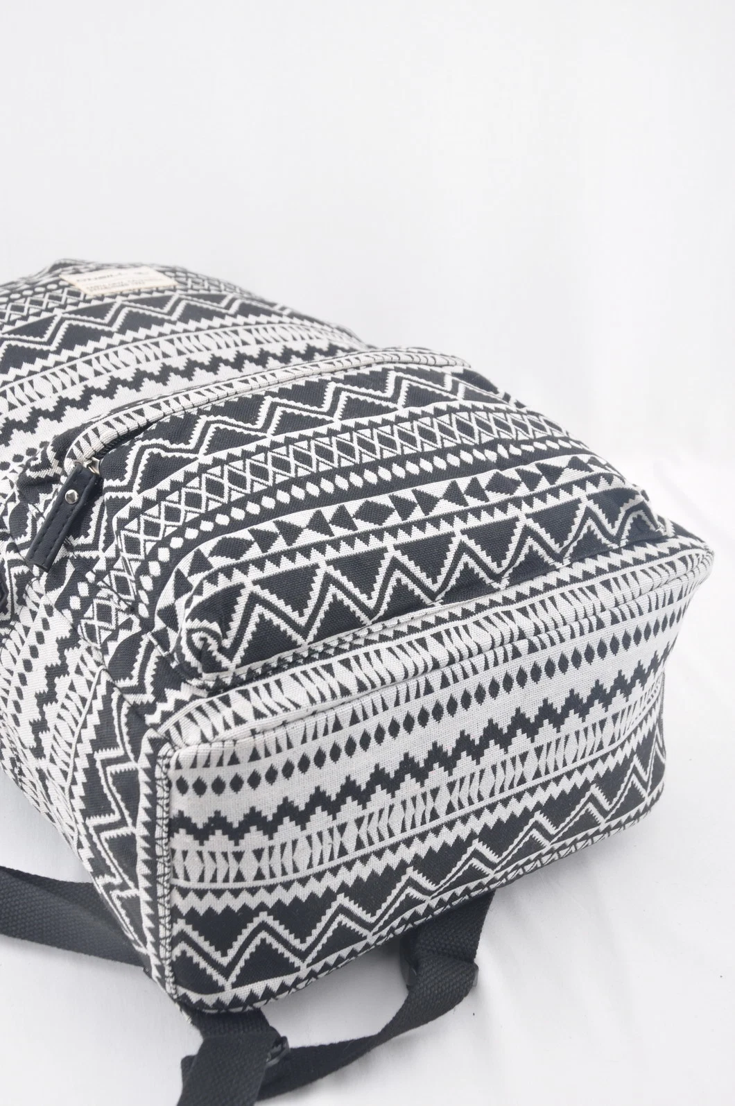 Black and White Fashion Jacquard Girls Women Backpack