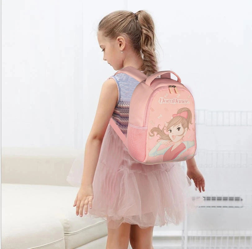 Small Cute Pink Neoprene Children&prime;s School Bags Mini Girls Kids Backpack with Cartoon Printing
