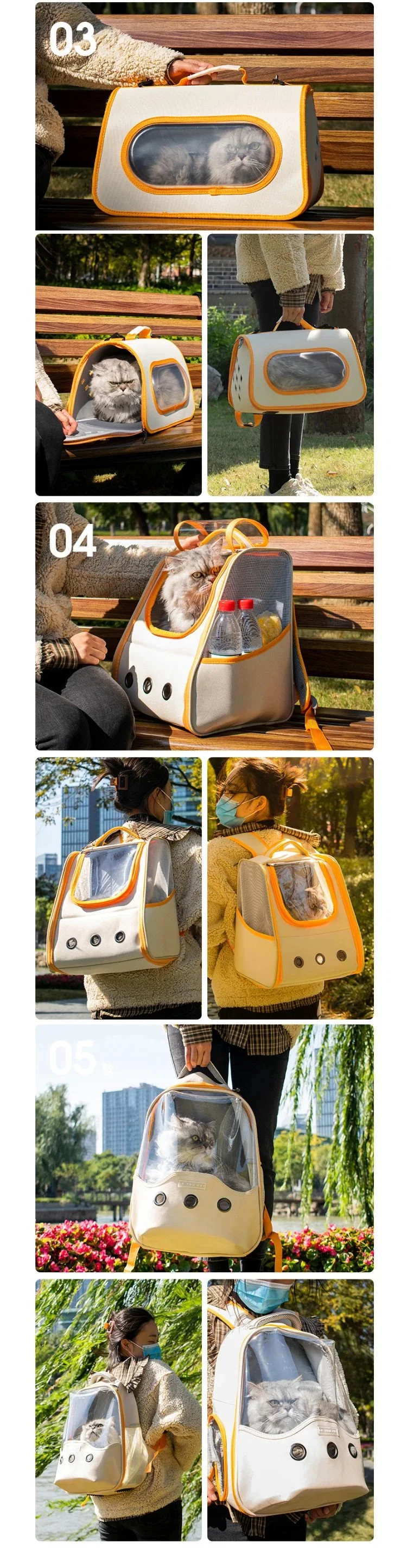 Transparent Pet Backpack Outdoor Pet Carrier Large Space Cat Backpack