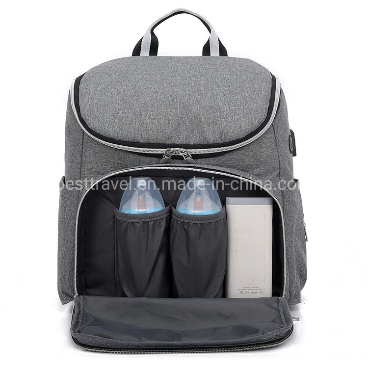 Mummy Maternity Nursing Diaper Bag USB Port Travel Baby Care Nappy Backpack with Bottle Hold