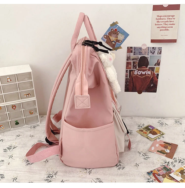 Nylon School Bags for Teenage Girls Kawaii College Student Kids Book