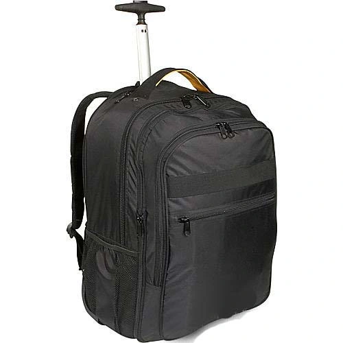 Double Shoulders Business Travel Wheeled Trolley Laptop Bag Backpack