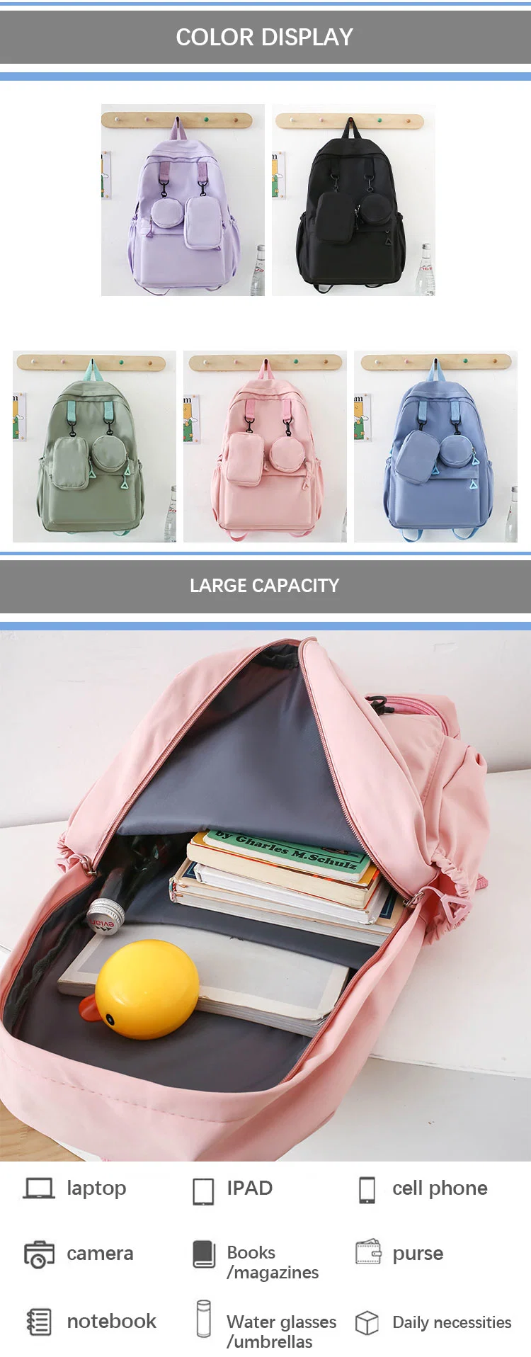 Customize Kawaii Small Girls Backpack Kids Child School Bags Children Student Backpack