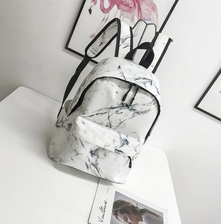 Wholesale Custom Logo Nylon Material School Backpack Fashion Marbling Backpack Boys and Girls School Bag