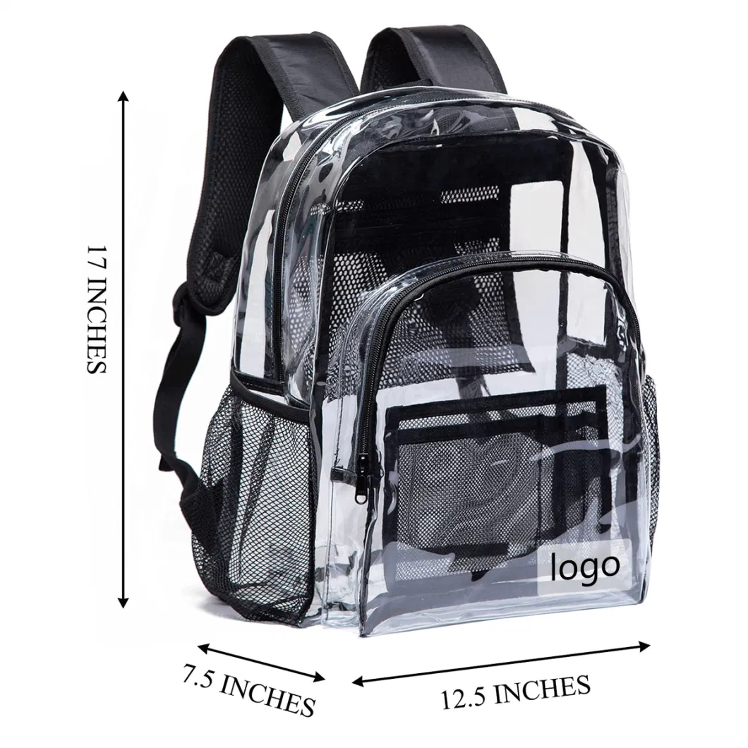 Custom School Outdoor Waterproof Clear Transparent PVC Backpack Clear Backpack