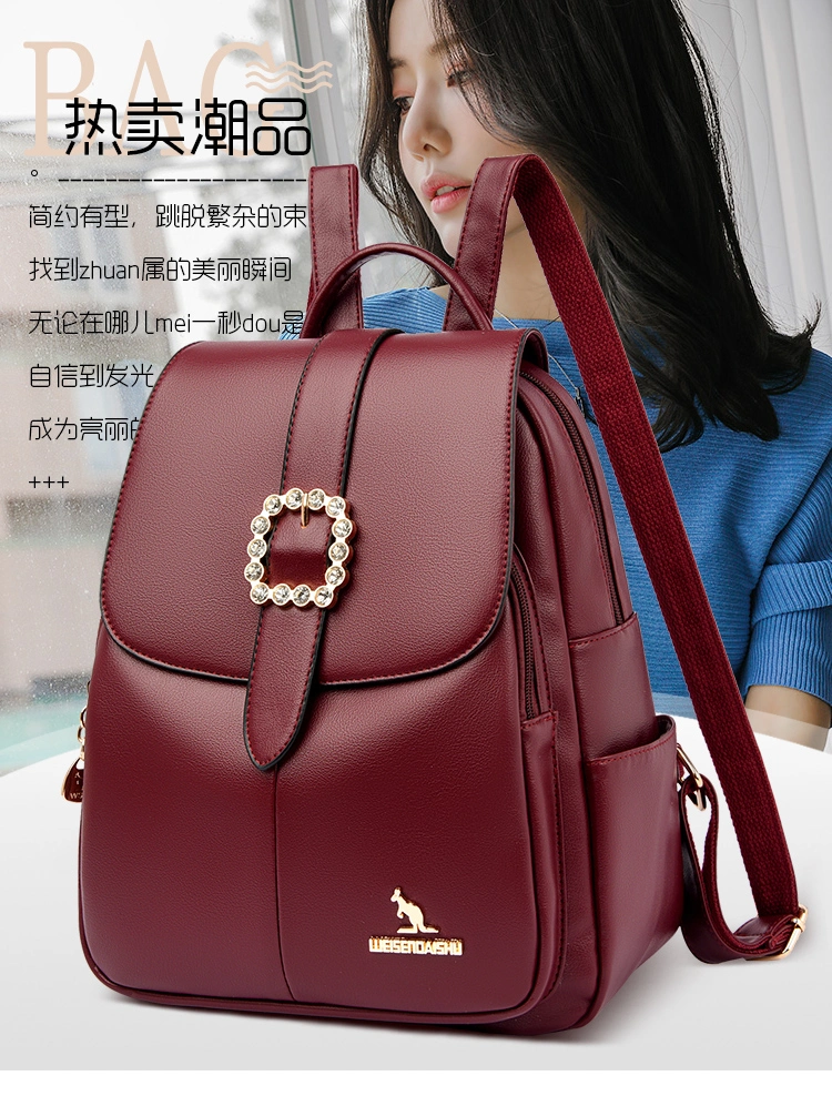 Wide Silver Backpack for Women Girls Zipper Hasp Bags School Bags