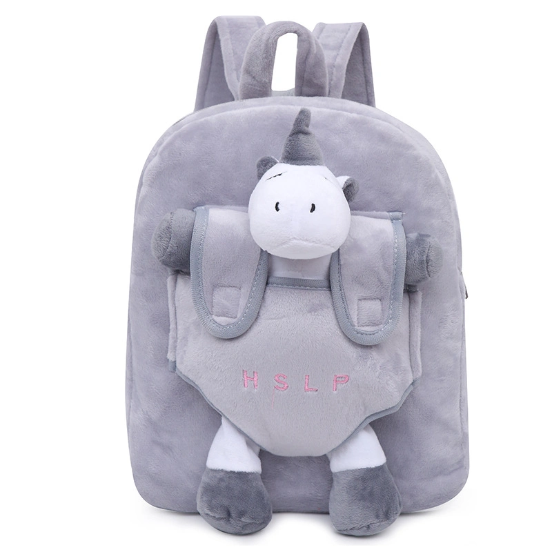 Lovely Kid&prime;s Plush Unicorn Backpack Toys Cartoon Bags Children&prime;s Gift Boy Student Backpack School Bags