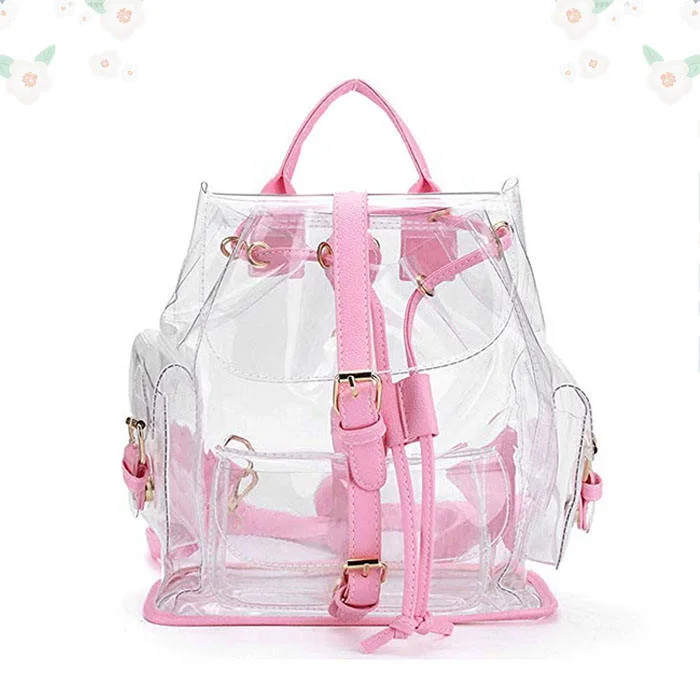 Factory Women Small Clear PVC Transparent Backpack