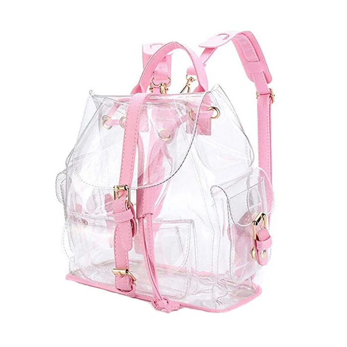 Factory Women Small Clear PVC Transparent Backpack