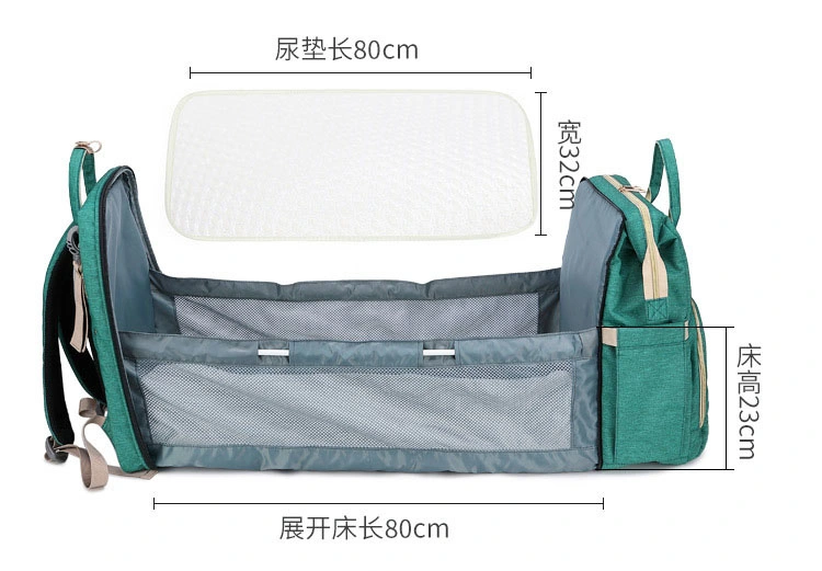 Waterproof Removable Multifunction Portable Outdoor Leisure Baby Bed Changing Table Mommy Storage Diaper Pack Bag Backpack (CY0010)