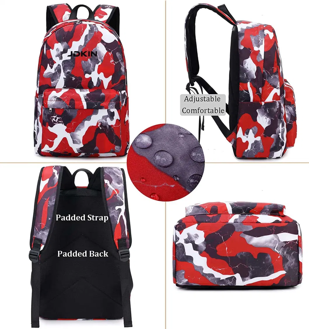 Boys School Backpack Set Camouflage Book Bag School Bag