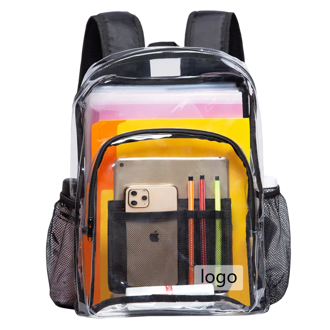 Custom School Outdoor Waterproof Clear Transparent PVC Backpack Clear Backpack