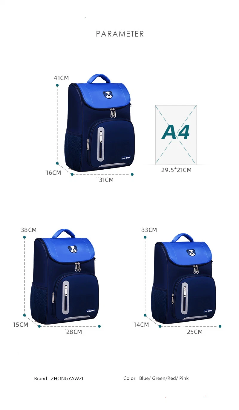 Waterproof Child Kids Book Bag Backpack /Durable Boy Girl School Bags for Elementary Students