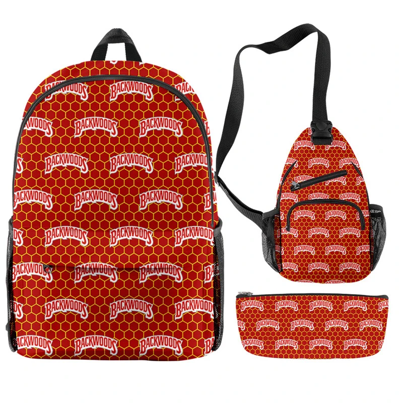 Custom Pattern Available Fashion Girls Boys School Bag Set 3 Sizes Cooky Book Bag Backpack School Bag