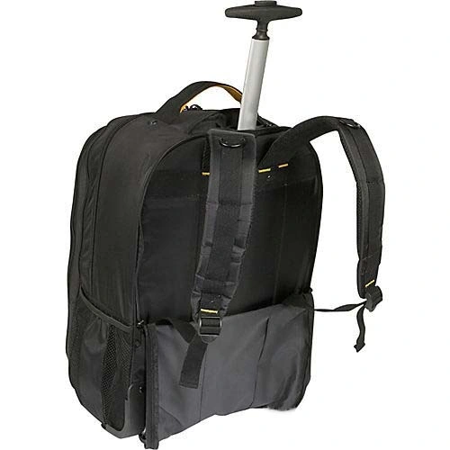 Double Shoulders Business Travel Wheeled Trolley Laptop Bag Backpack