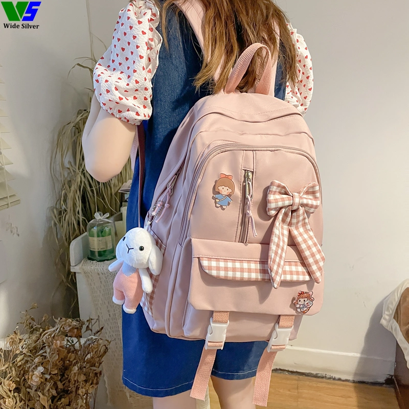 Wide Silver Popular Design Fancy School Backpacks for Teenagers Girls 2024
