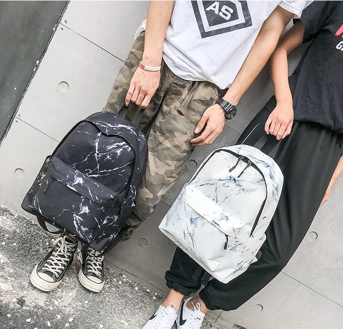 Wholesale Custom Logo Nylon Material School Backpack Fashion Marbling Backpack Boys and Girls School Bag
