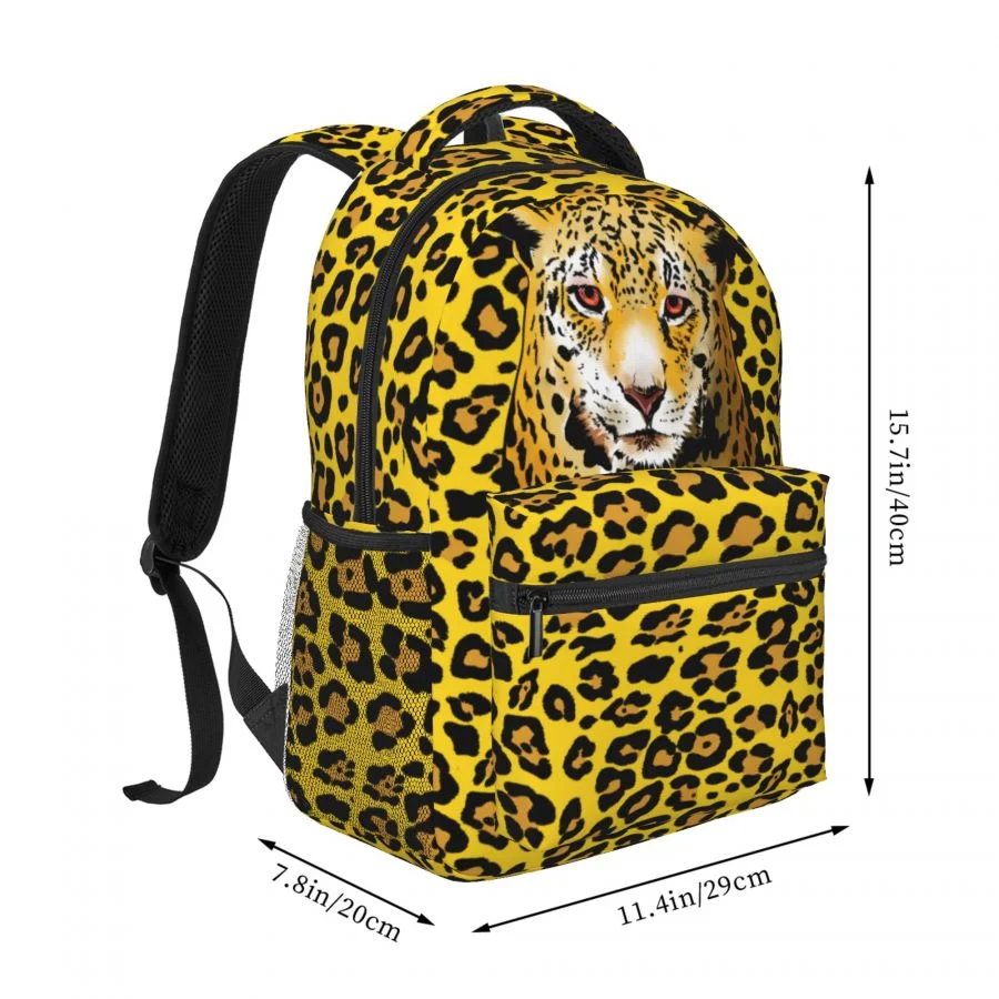 Jaguar Leopard Pattern Backpack for Junior and High School Students