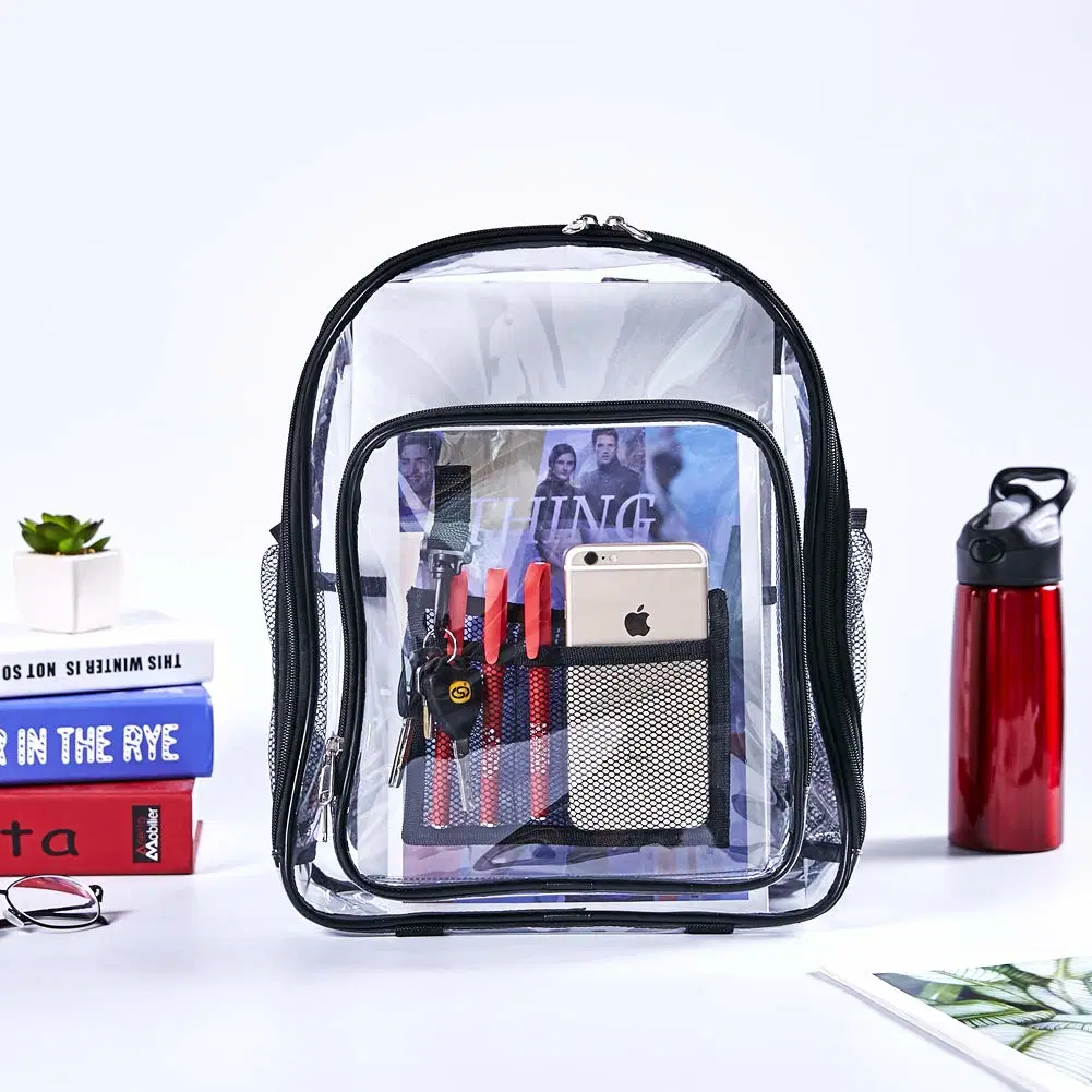 China Supplier Factory Fashion Transparent Clear Pink Backpack PVC Waterproof Backpack