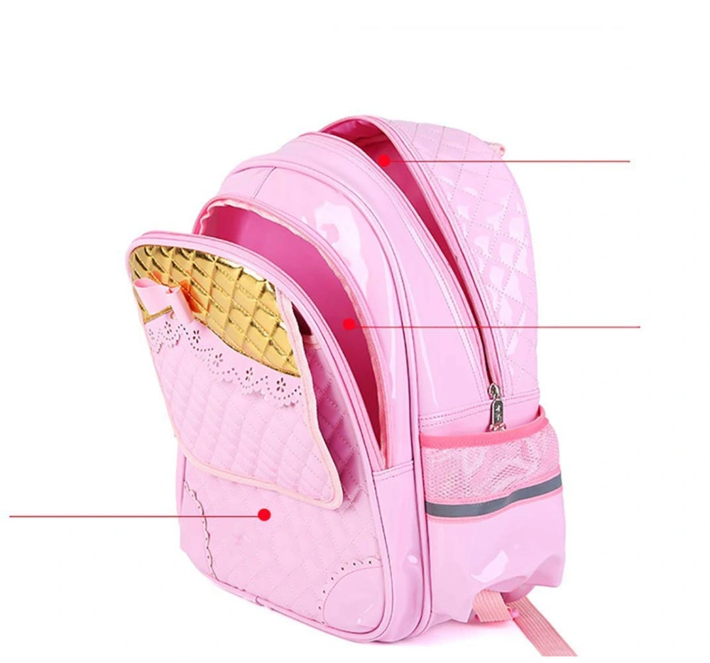 Rolling Kids Backpacks for Girls Trolley School Bag Handbag with Lunch Bag Pink