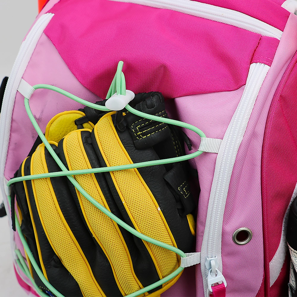 Kopbags Wholesale Custom Pink Baseball Bat Backpack for Girl Kids Softball Bags