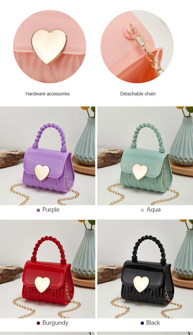 Candy Colors Little Girl Jelly Purse Cute Women Small Crossbody Handbags PVC Shoulder Bags