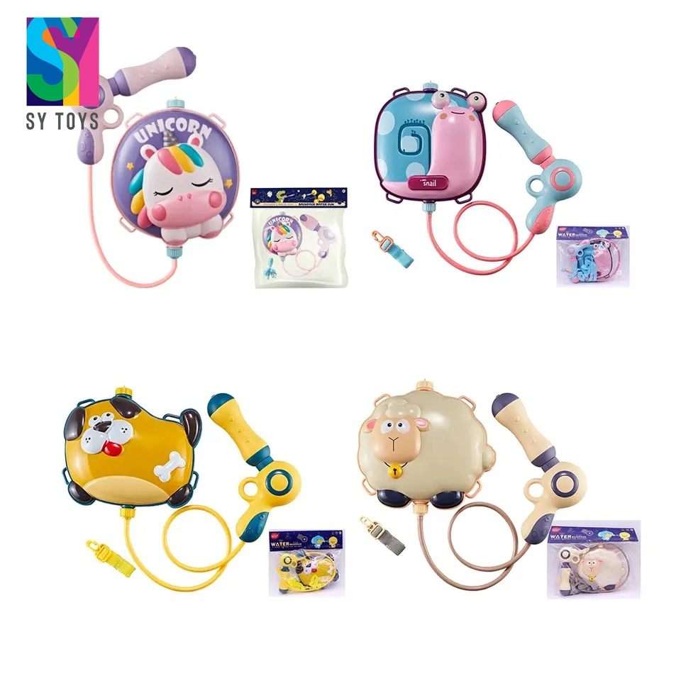 Sy Summer Beach Play Pumping Cute Animal Designs Big Capacity Plastic Backpack Water Gun Toys for Children