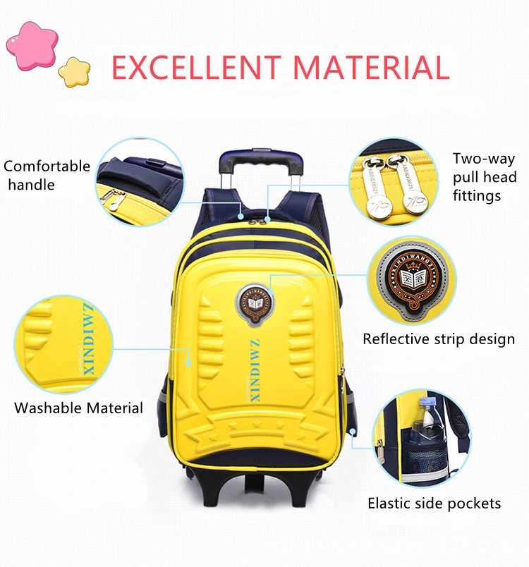 Wheel Rolling Schoolbag Wholesale Trolley Children School Backpack with Wheels and Handle