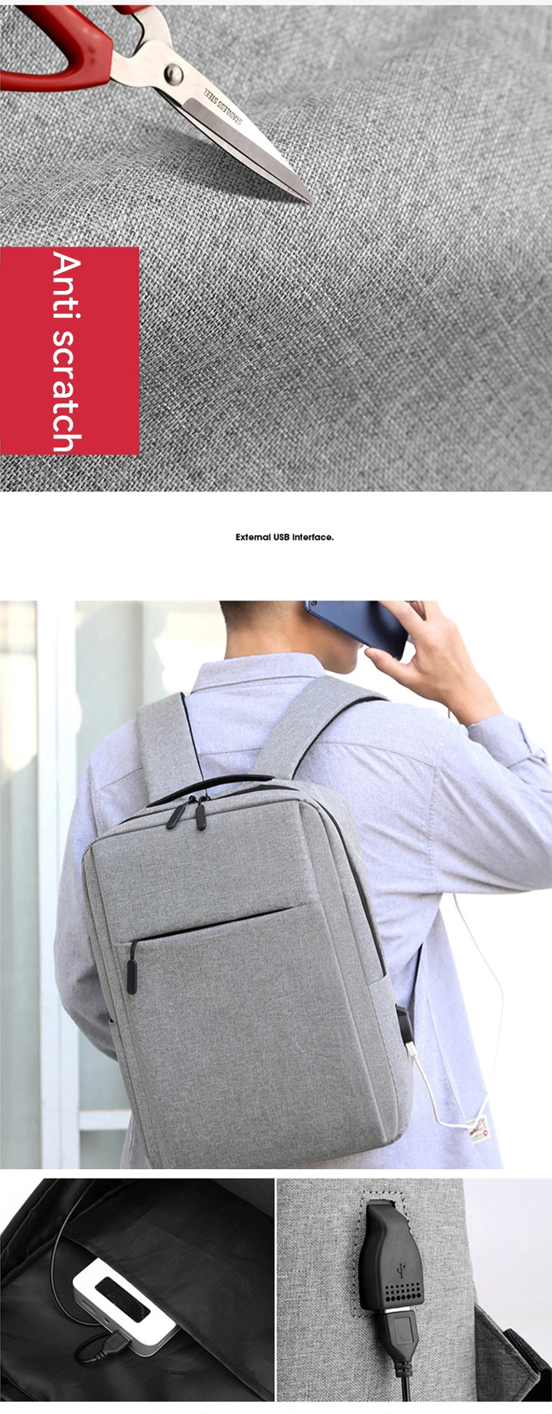 Hot Sales Luxury Business Laptop Backpack Bags Urban Casual Business Backpack with USB Port Size High Quality Business Men Antit