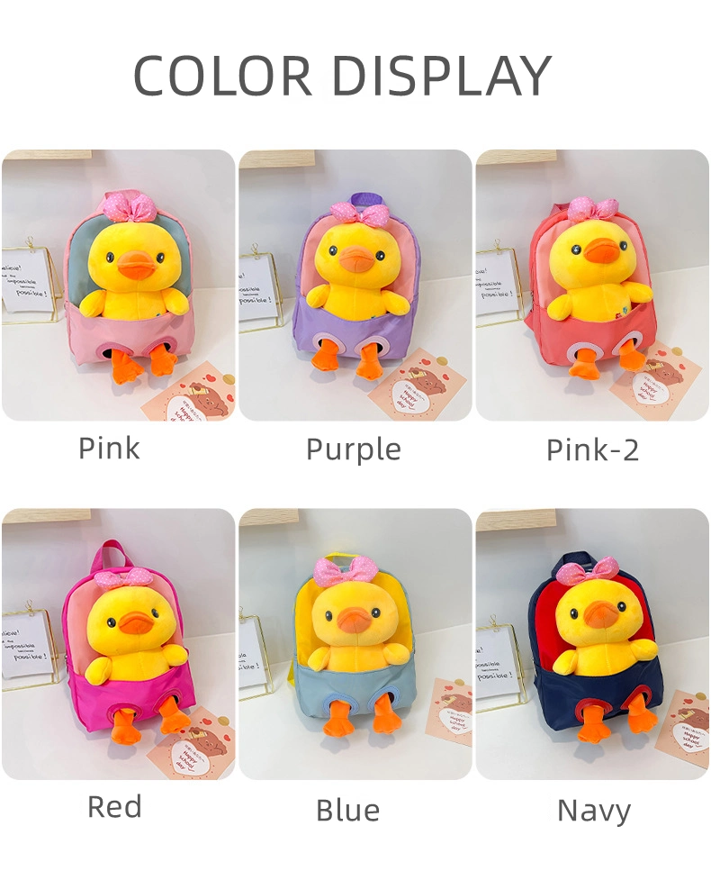 Creative Backpack for Kids Cute Duckling Kindergarten School Anime Bags