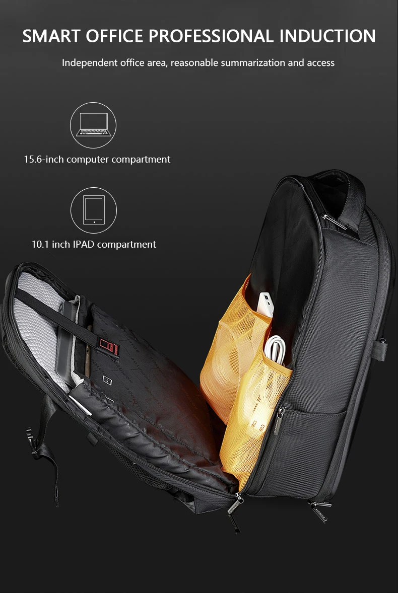 Custom High-End Men&prime;s Backpack Waterproof 15.6 Inch Business Laptop Bag with USB Charging
