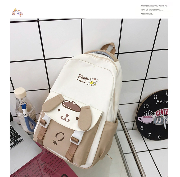 High Quality Simple Large Capacity Leisure Backpack for Student Teenager Boy Girl with Cute Pendant