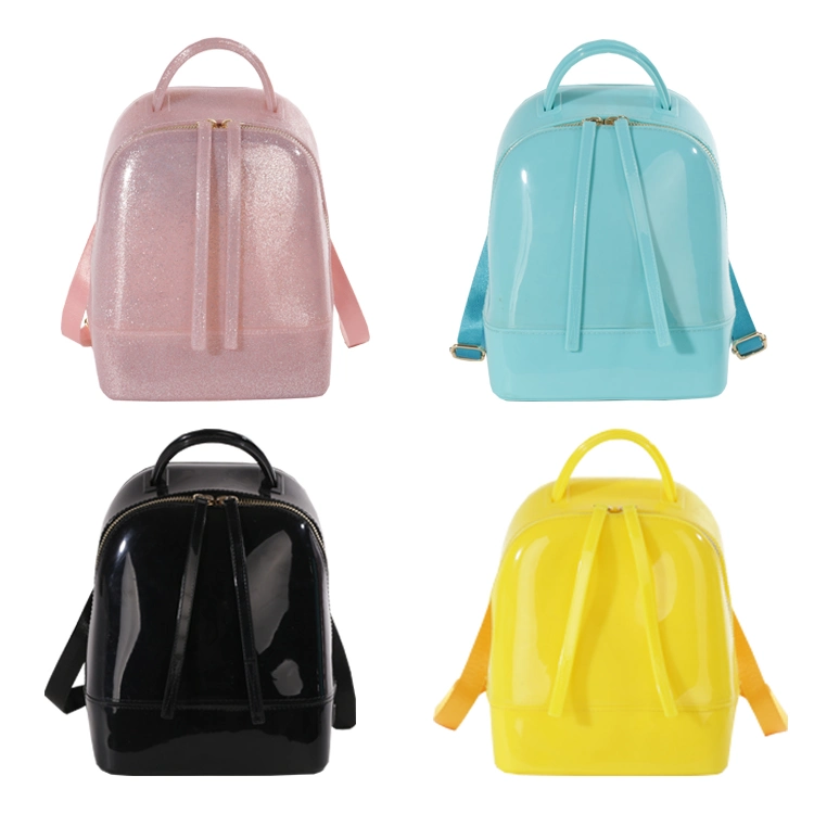 Fashion Summer Adjustable Strap Clear School Backpack Transparent Waterproof PVC Jelly Backpack