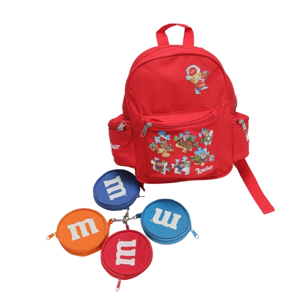 Cute Cartoon Puzzle Embroidery Backpack Bag with Handbag for Baby