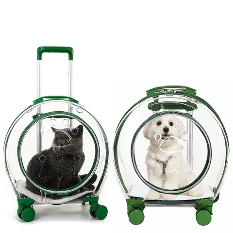 Fashion New Luxury Airline Approved Dog Travel Pet Trolley Case Travel Transport Bag Carrier Dog Backpack Luggage Box with Wheel