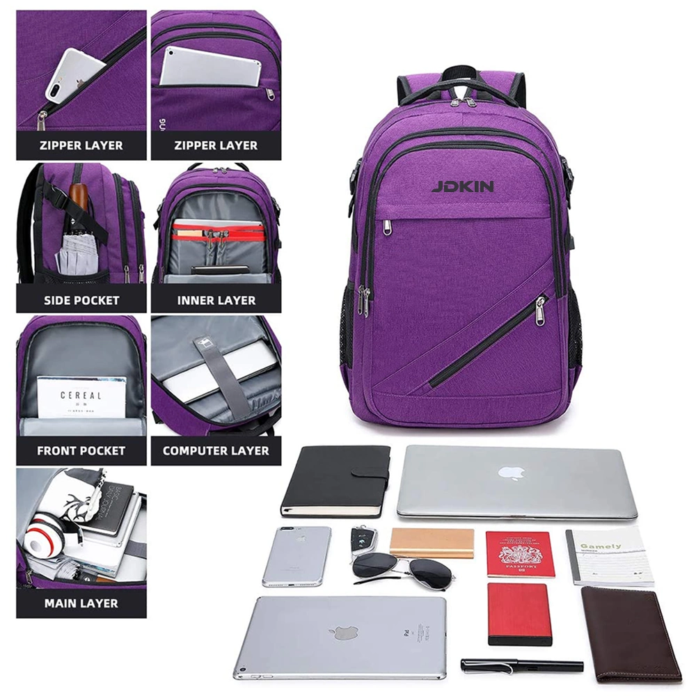 Purple School Bag High School Backpack for Girls and Boys