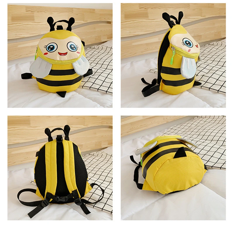 Bee Canvas Cute Lightweight Kids Girls Toddler School Anti Lost Backpack Bag