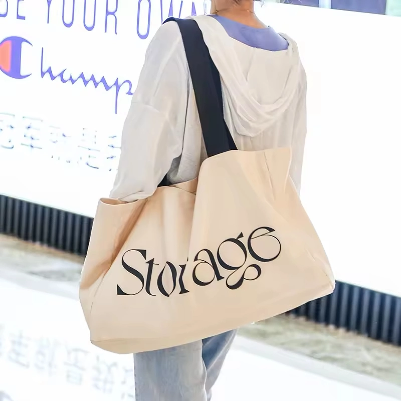 Custom Logo Book Shopping School Tote One Shoulder Canvas Bag